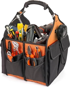 12" Open Top Tool Bag with 21 Pockets, Handle & Strap for Plumbers - Picture 1 of 7