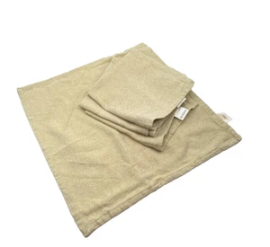 Artistic Accents serviettes napkins Four Beige with Gold Metallic Thread Cotton - Picture 1 of 9