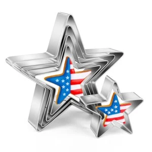 Star Cookie Cutter Set 5 Pieces Mini Star Shaped Biscuit Cutter Set Stainless St - Picture 1 of 7