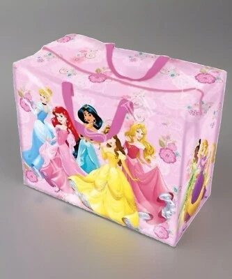 DISNEY PRINCESA JUMBO BOLSA DE ALMACENAMIENTO NIÑOS NIÑOS JUGUETES BOLSA DE REGALO BOLSA ROSA 58x30x48 Foto 1 de 4