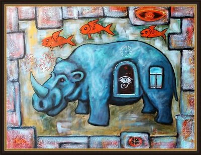 Pintura Original Lienzo al Óleo ARTE MODERNO CONTEMPORÁNEO abstracto por Pronkin 20 RINO Foto 1 de 4