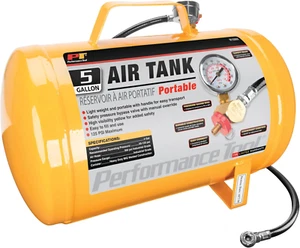Performance Tool W10005 Hi-Viz 5-Gallon Horizontal Portable Air Tank with Tire A - Picture 1 of 12