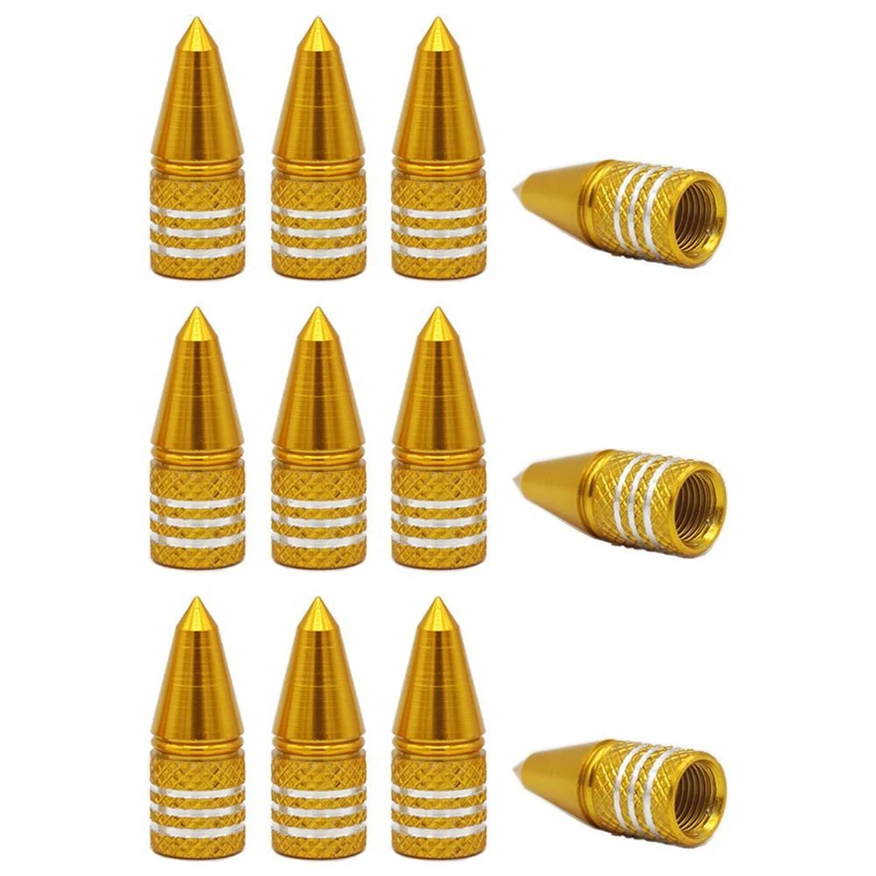 12 Stück YOU.S Ventilkappen Ventil Kappe Spike in Gold für Auto PKW LKW Motorrad - Bild 1 von 2