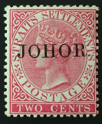 Malaya Johor opt Straits Settlements 1888 QV 2c MLH opt CON PARADA SG#14? M1841 Foto 1 de 4