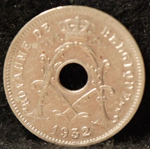 Belgium (Belgique) 1932 5 Centimes, KM66, About UNC, KEY, 2-26 - Picture 1 of 2