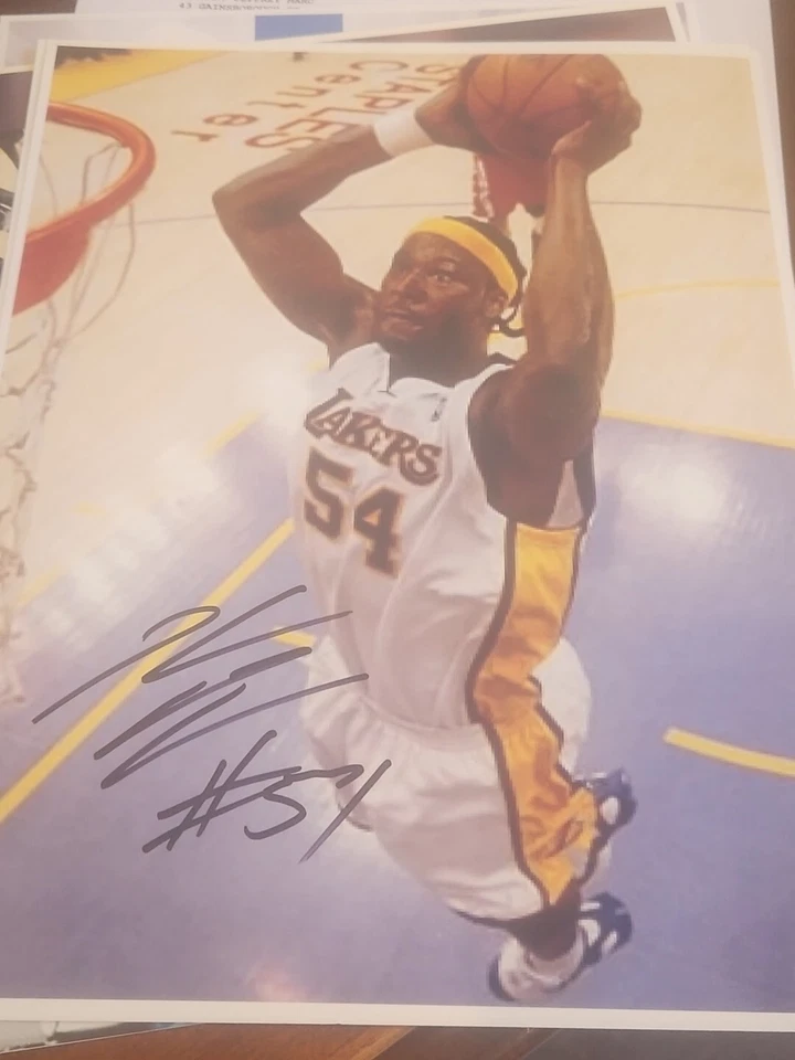 Foto autografiada firmada por Kwame Brown 8x10 autografiada firma NBA Lakers Foto 1 de 1