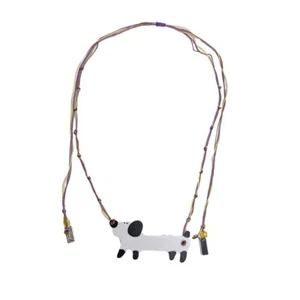 Long Braided Rope Sausage Dog Pendant Retro Sweater Accessories - Picture 1 of 6