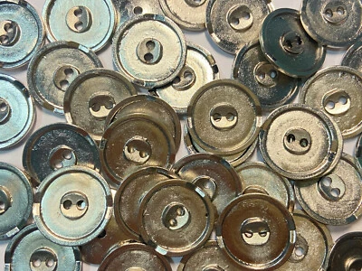 Metal Button 'Etched Circle Rim" Shape Vintage Nickel Finish 13 18 23mm 2hole - Image 1 of 3