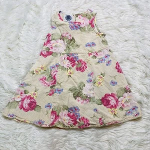 Baby Lulu Vintage Dress Girls5/6  A Line Floral Roses Jumper Shabby Chic - Picture 1 of 11
