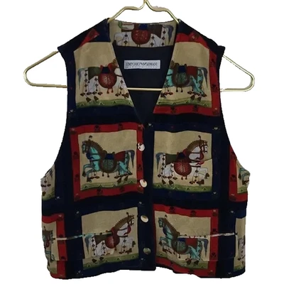 Chaleco ecuestre de terciopelo Emporio Armani de colección para hombre talla pequeña Foto 1 de 4