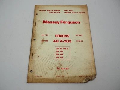 Perkins AD4.203 Motor f. Massey Ferguson MF 65 MK II 155 158 165 Ersatzteilliste - Bild 1 von 2