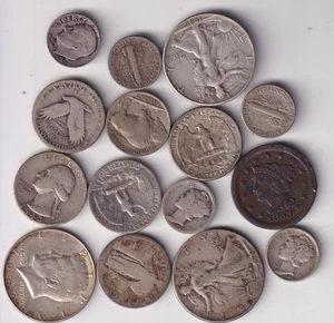 USA OLD COIN COLLECTION  MOSTLY SILVER AUCTION START £1 [b4} - Picture 1 of 2