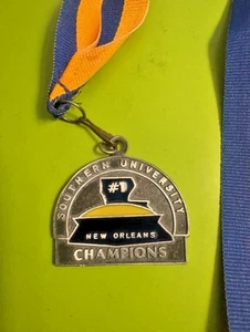 Southern University Champions Medal w/ Blue/Gold Neck Ribbon. - Picture 1 of 3