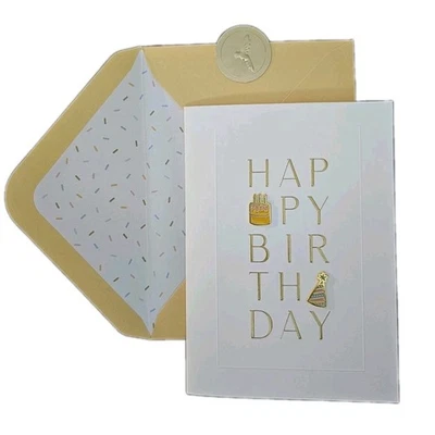 Tarjeta de cumpleaños de papiro con adornos metálicos  Foto 1 de 4