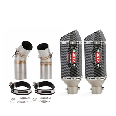 For Ducati Monster 696 796 795 1100 Slip Exhaust Tube Mufflers Link Pipe System - Image 1 of 4