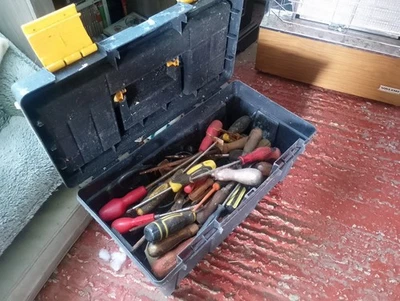 Job Lot of Screwdrivers & Tool Box - Image 1 of 2