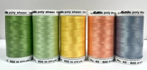 5 Stück Mettler Poly Glanz 100% Polyestergarn 800m Spulen Made in Germany - Bild 1 von 4