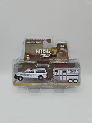 2015 GREENLIGHT Hitch & Tow Series #4 '14 Ram 1500 and Horse Trailer NYPD POLICE - Image 1 of 3