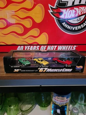 HOT WHEELS 30TH ANNIVERSARY OF '67 MUSCLE CARS CAMARO MUSTANG GTO Ltd Ed #A5879 - Image 1 of 4