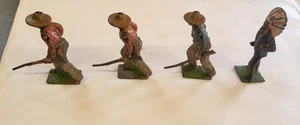 Vintage Britains Ltd Hollow cast Lead Cowboys and Native Indian with Moving arms - Picture 1 of 24