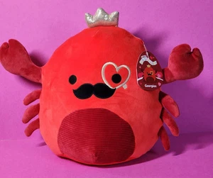 "Felpa de malvavisco 8"" Georgios el Rey Rojo Cangrejo con bigote monóculo nueva con etiquetas difícil de encontrar" - Imagen 1 de 2
