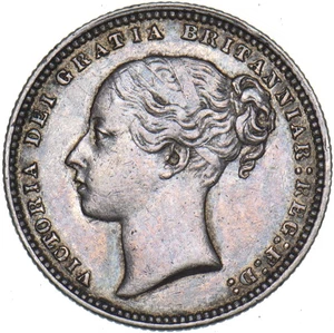 1875 Schilling (Die Nr. 19) - Victoria Britische Silbermünze - schön - Bild 1 von 2