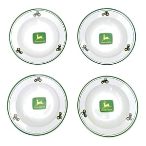 John Deere, Tractor Theme, 9" Diameter Large Rim Soup Bowls by Gibson, Set of 4 - Picture 1 of 3