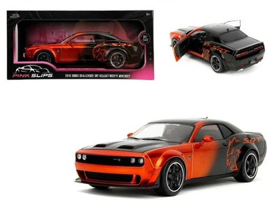 2015 DODGE CHALLENGER SRT HELLCAT ORANGE/BLACK 1/18 MODEL CAR  BY JADA 35722-7B - Image 1 of 4