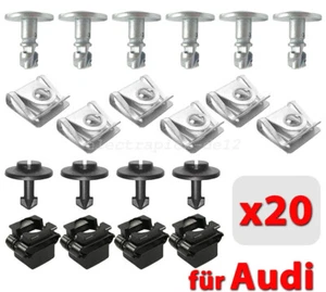20x Motorschutz Unterfahrschutz Einbausatz Clip Schraube Für Audi A4 A6 A8 Skoda - Picture 1 of 7