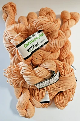 Kollage CORNUCOPIA Worsted ribbon yarn, 100% Corn, Torchlight Orange, lot of 6 - Image 1 of 3