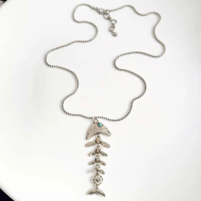 Nuevo 29" Lucky Brand Pez Colgante Collar Regalo Elegante Mujeres Fiesta Vacaciones Joyería Foto 1 de 4