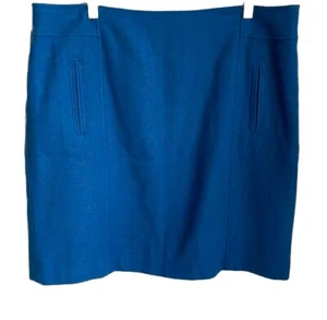 New Talbots Wool Blend Blue Skirt Plus Size 18 - Picture 1 of 7