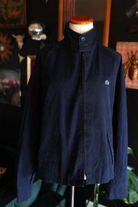 Vintage 80s Izod Lacoste Jacket Mens XL Navy Blue Bomber Preppy - Picture 1 of 14
