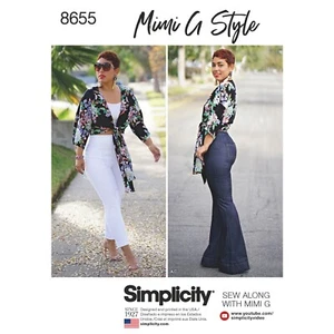 SIMPLICITY 8655 MISSES HIGH WAIST PANTS & TOP Sewing Pattern Sizes 6-14 & 16-24 - Picture 1 of 7