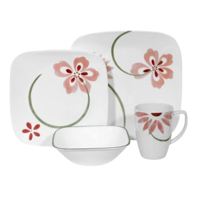 New Corelle Pretty Pink 16-Piece Dinnerware Set - Image 1 of 4