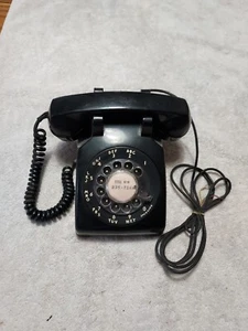 Vintage Klingelanlage Western elektrisch schwarz Dreh Tischtelefon UNGETESTET - Bild 1 von 13