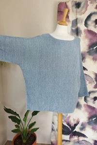 BNWOT EILEEN FISHER Grey/silver sparkly ribbed jumper size XL - Picture 1 of 9