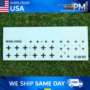 Foxbot 100-002 Decal German Balkenkreuz Scale Model Kit High Quality 1/100 - Picture 1 of 12