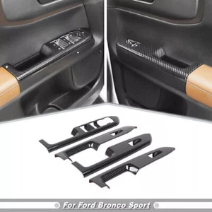 For Ford Bronco Sport 21-22 Accessories Carbon Car Window Lift Switch Cover Trim - Picture 1 of 16