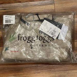 New Frogg Togg Pro Angler Bibb Suit Khaki Medium Rain Coveralls Froggtoggs