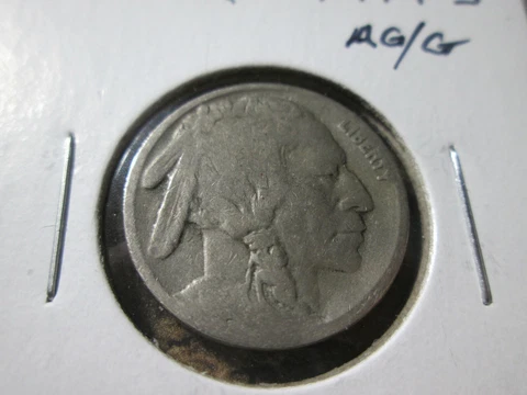 1917-S BUFFALO NICKEL  RARE 2 FEATHER LOW GRADE  AG/G  PP9 Cover