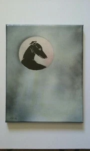 Pintura de sombra espiritual whippet o galgo en la luna roble por Cindy A. Conter - Imagen 1 de 4