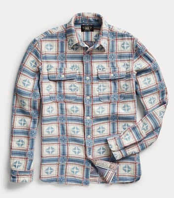 RRL Ralph Lauren 1950s Inspired Southwestern Thick Brushed Jacquard Workshirt- L - Image 1 of 4