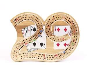 LARGE WOODEN 29 CRIBBAGE BOARD 3 TRACKS INCLUDING PEGS + COMPARTMENT - Picture 1 of 1