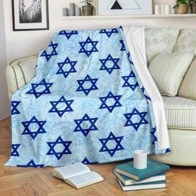 Star of David Blanket Throw Fleece Cozy Couch Sofa Plush Bedding Jewish Gift - Image 1 of 4