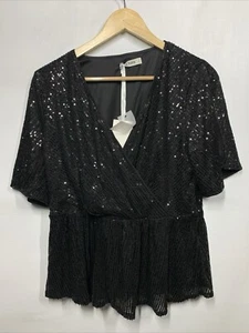 GRACE KARIN Sequin Tops for Women Short Sleeve Sparkly Dressy Tops Size Large - Picture 1 of 5