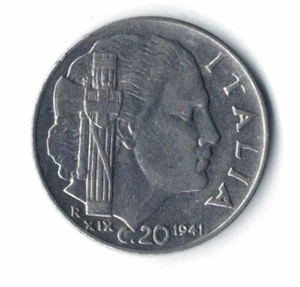 Italy Coins - 20 Centesimi 1941 Fascist state WWII - 2 Headed Coin *1191 - Picture 1 of 2