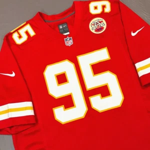 New Nike Chris Jones Kansas City Chiefs Red Game Jersey Men's Sz L $130 - Picture 1 of 13