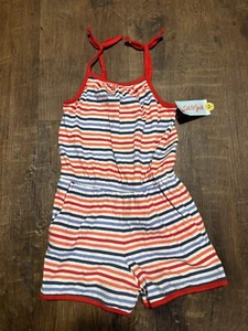 Cat & Jack Kids Romper Size M (7/8) – Red, White & Blue Stripes, Adorable! 🌟 - Picture 1 of 5