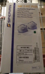 Box of 20 Sperian Saf-T-Fit Plus M/L Particular Respirator / Mask N1105 14110388 - Picture 1 of 3